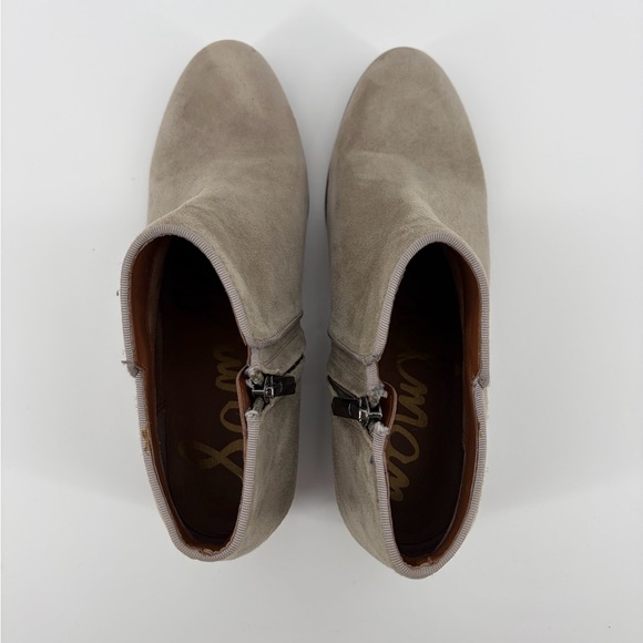 Sam Edelman Women's Size 7 Ankle Boot Taupe Gray Suede Zip - Picture 3 of 10